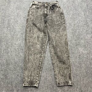 CHIC Jeans Womens 9 24x28 Petite Black Acid Wash Stone Wash USA Made 80s VTG